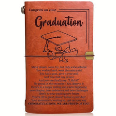 Inspirational Graduation Journal Leather Notebook Unisex