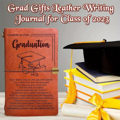 Inspirational Graduation Journal Leather Notebook Unisex