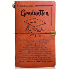 Inspirational Graduation Journal Leather Notebook Unisex