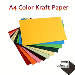 200g 10 Colors A4 Craft Paper DIY Painting Cover Decoration 10sheets