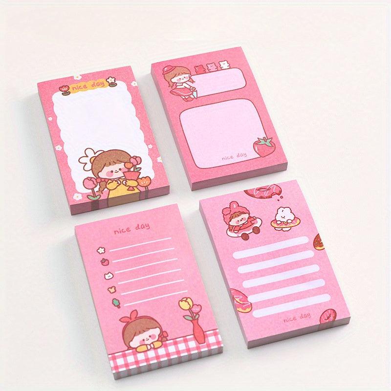 2pcs Cartoon Lace Rabbit Sticky Notes Book 100 Sheets