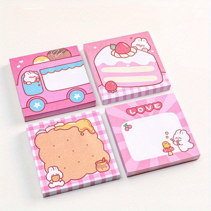 2pcs Cartoon Lace Rabbit Sticky Notes Book 100 Sheets