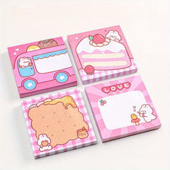 2pcs Cartoon Lace Rabbit Sticky Notes Book 100 Sheets