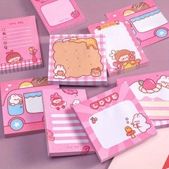 2pcs Cartoon Lace Rabbit Sticky Notes Book 100 Sheets
