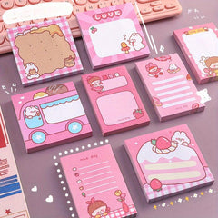 2pcs Cartoon Lace Rabbit Sticky Notes Book 100 Sheets
