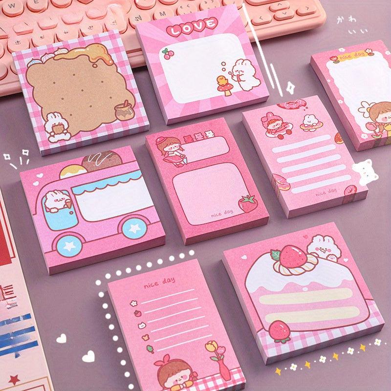 2pcs Cartoon Lace Rabbit Sticky Notes Book 100 Sheets