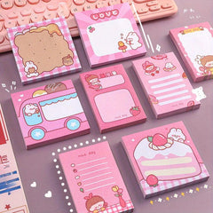 2pcs Cartoon Lace Rabbit Sticky Notes Book 100 Sheets