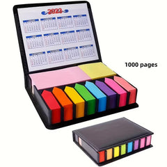 2000 Multicolor Sticky Note Set in Leather Box