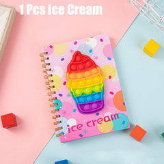 Colorful Butterfly Ice Cream Silicone Bubble A5 Coil Notebook