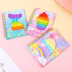 Colorful Butterfly Ice Cream Silicone Bubble A5 Coil Notebook