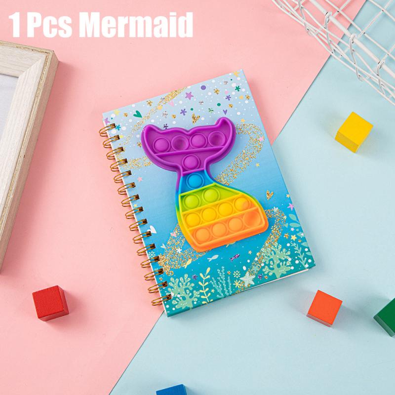 Colorful Butterfly Ice Cream Silicone Bubble A5 Coil Notebook