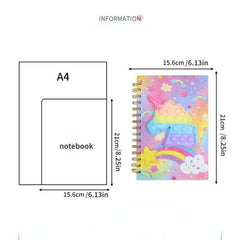 Colorful Butterfly Ice Cream Silicone Bubble A5 Coil Notebook