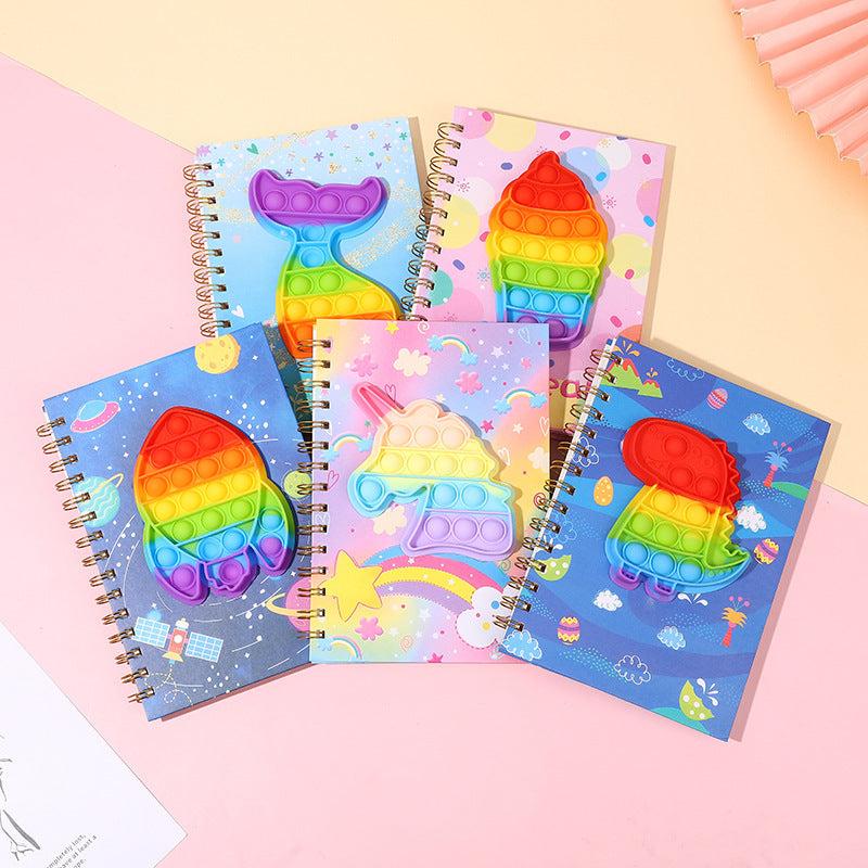 Colorful Butterfly Ice Cream Silicone Bubble A5 Coil Notebook