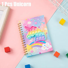 Colorful Butterfly Ice Cream Silicone Bubble A5 Coil Notebook