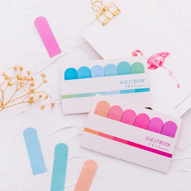 Gradient Pink Sticky Notes Set, 20 Pieces, 6 Pages, Office Stationery
