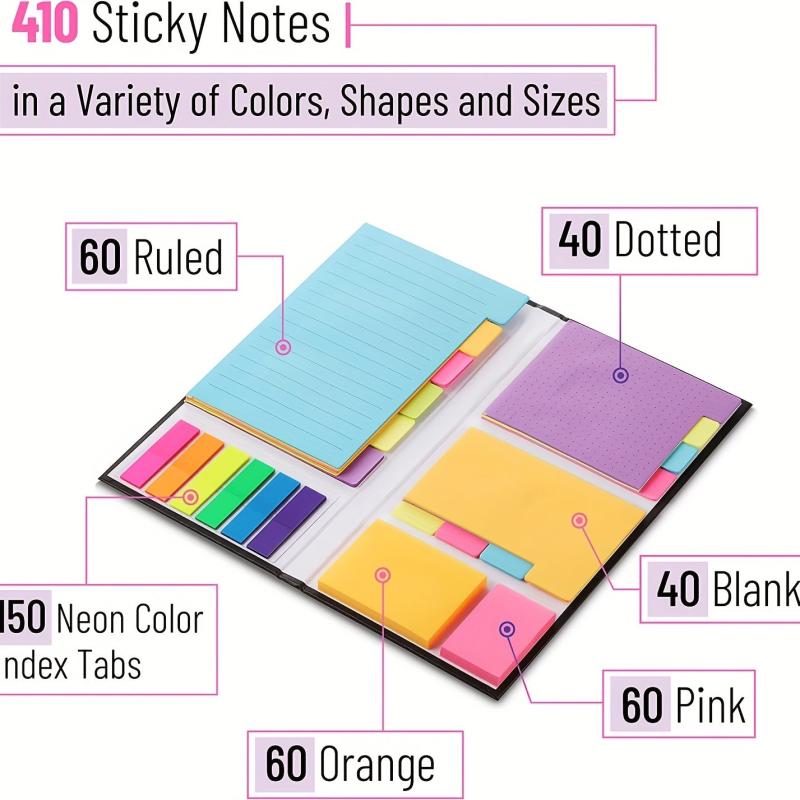 410 Sticky Notes Set Tabs School Office Planner Bible Notes