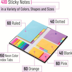 410 Sticky Notes Set Tabs School Office Planner Bible Notes