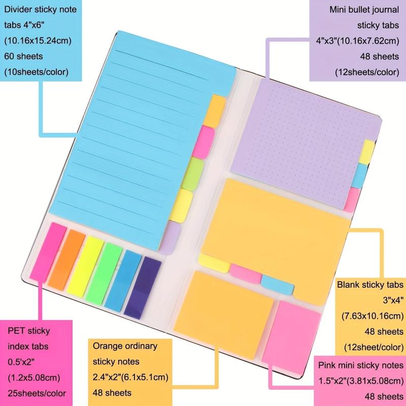410 Sticky Notes Set Tabs School Office Planner Bible Notes