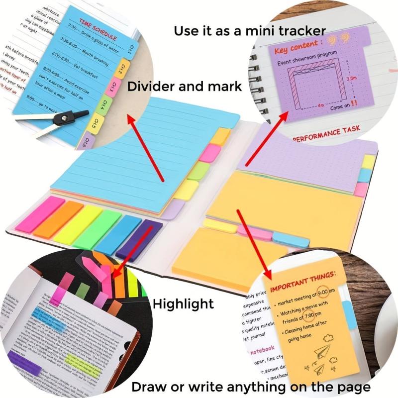 410 Sticky Notes Set Tabs School Office Planner Bible Notes
