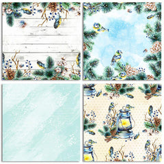 24 Sheets DIY Scrapbook Winter Story Checkered Background Paper