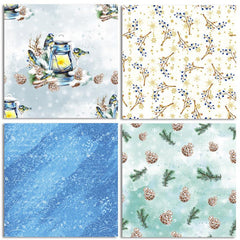 24 Sheets DIY Scrapbook Winter Story Checkered Background Paper