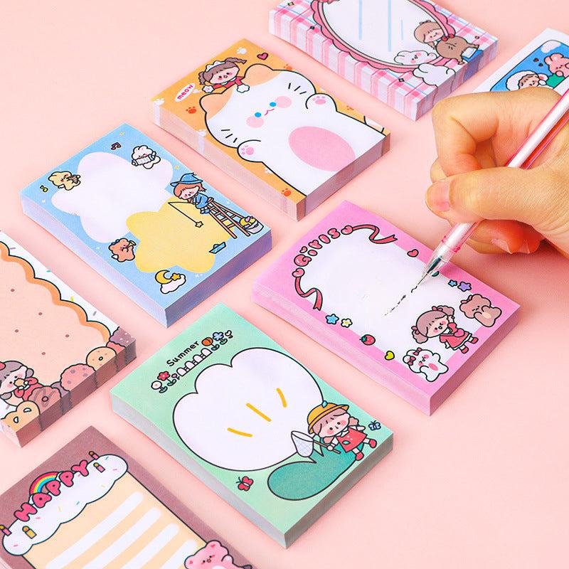 80sheets Cartoon Sticky Notes For Students Cute Note Paper Memo Small Book