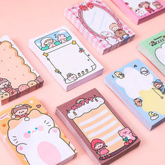 80sheets Cartoon Sticky Notes For Students Cute Note Paper Memo Small Book