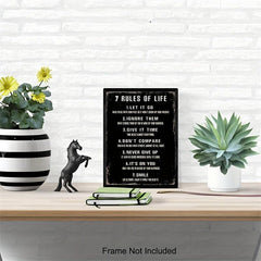Inspirational Rules of Life Posters 8x10in for Home Office and Classroom Decor