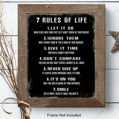 Inspirational Rules of Life Posters 8x10in for Home Office and Classroom Decor