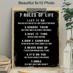 Inspirational Rules of Life Posters 8x10in for Home Office and Classroom Decor