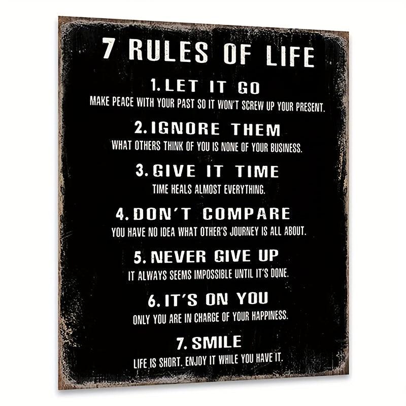Inspirational Rules of Life Posters 8x10in for Home Office and Classroom Decor