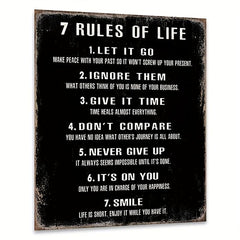 Inspirational Rules of Life Posters 8x10in for Home Office and Classroom Decor