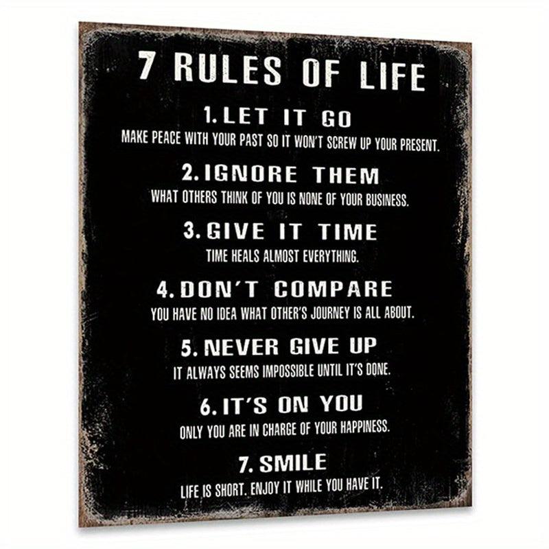 Inspirational Rules of Life Posters 8x10in for Home Office and Classroom Decor