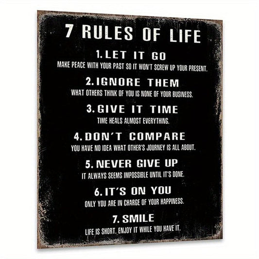 Inspirational Rules of Life Posters 8x10in for Home Office and Classroom Decor