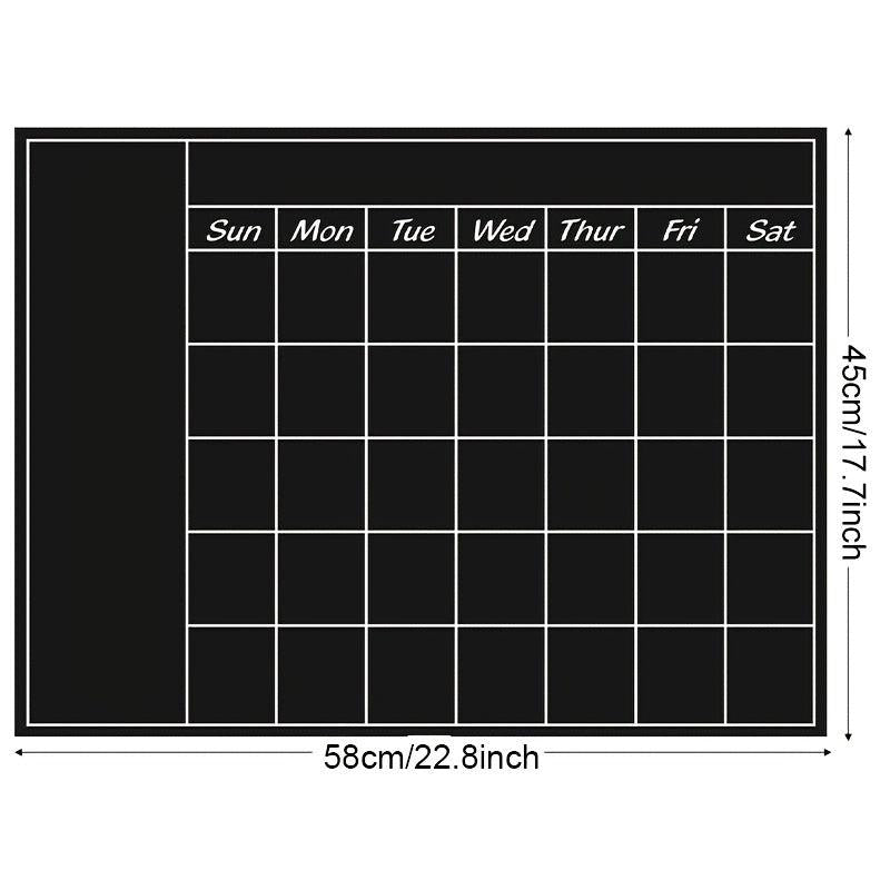 Large Chalkboard Calendar Wall Decal Sticker Monthly Planning Chalkboard