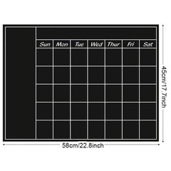 Large Chalkboard Calendar Wall Decal Sticker Monthly Planning Chalkboard