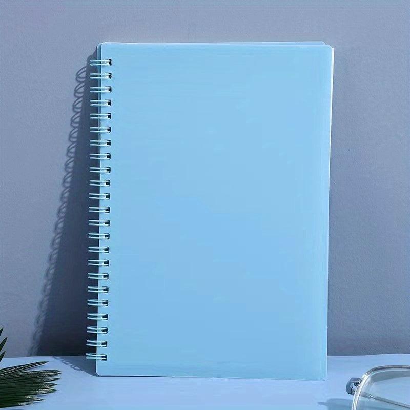 1pc A5 Spiral Notebook Plastic Hardcover 8mm Ruled 358 Sheets Light Pink/Green