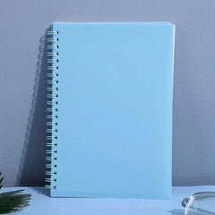 1pc A5 Spiral Notebook Plastic Hardcover 8mm Ruled 358 Sheets Light Pink/Green