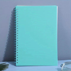 1pc A5 Spiral Notebook Plastic Hardcover 8mm Ruled 358 Sheets Light Pink/Green