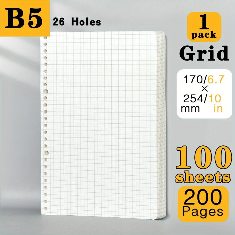 200 Pages 600 Pages A5 B5 Grid Loose leaf Paper Refill