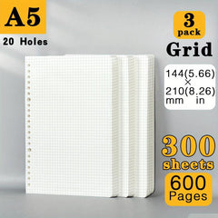 200 Pages 600 Pages A5 B5 Grid Loose leaf Paper Refill