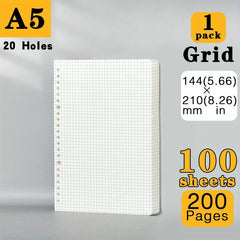 200 Pages 600 Pages A5 B5 Grid Loose leaf Paper Refill