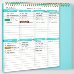 Weekly To Do List Planner 52 Weeks Undated Spiral Notebook Organizer