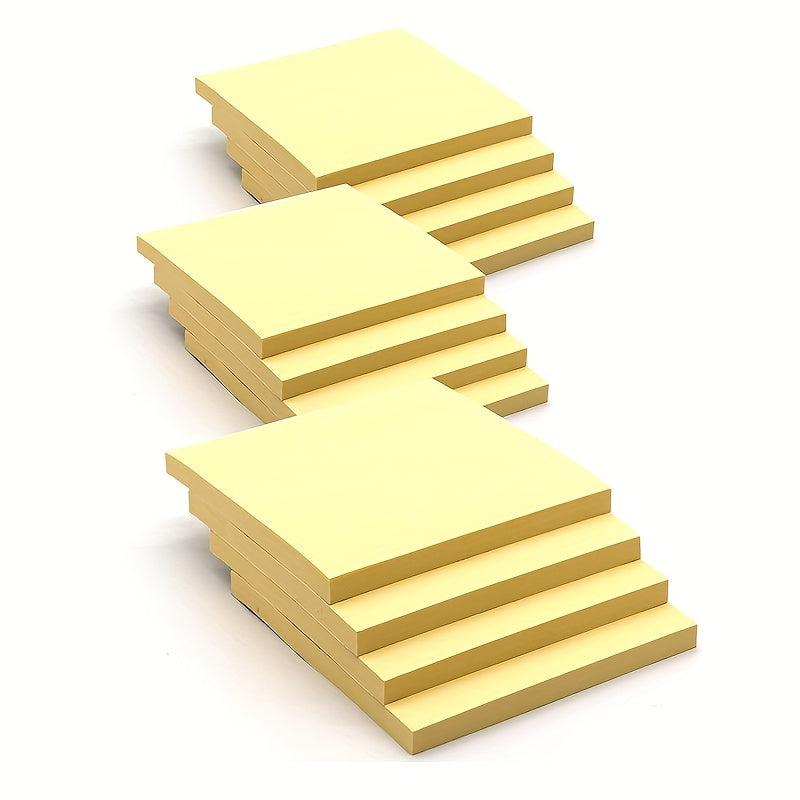 12 Packs Sticky Notes 7.62x7.62 Cm Canary Yellow Clean Removal Recyclable