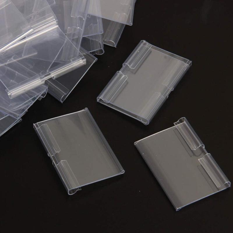 Clear Plastic Label Holder for Wire Shelf - Bin Labels