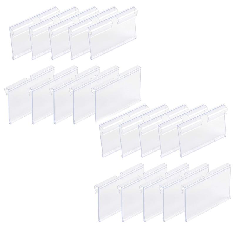 Clear Plastic Label Holder for Wire Shelf - Bin Labels