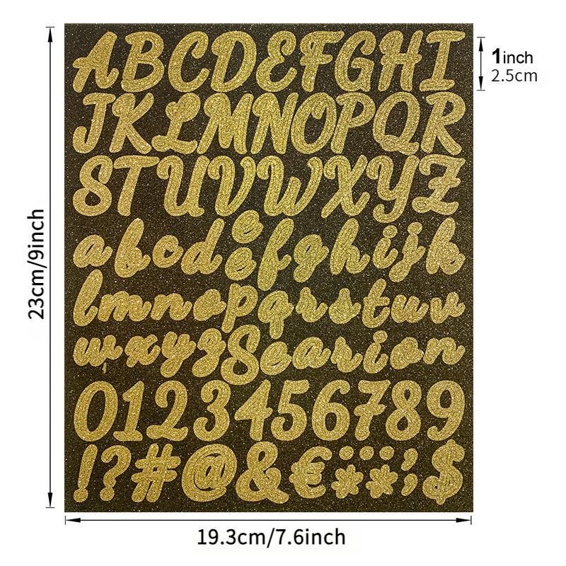 Glitter Letters with Golden and Silvery Numbers Stickers