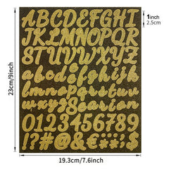 Glitter Letters with Golden and Silvery Numbers Stickers