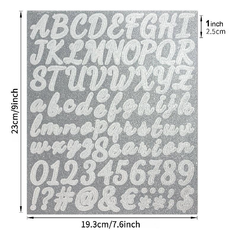 Glitter Letters with Golden and Silvery Numbers Stickers