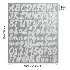 Glitter Letters with Golden and Silvery Numbers Stickers